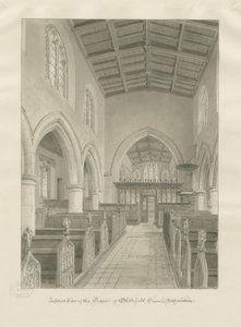 Interior of Blithfield Church by John Chessell Buckler