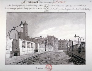 London Bridge, Southwark, London by John Chessell Buckler