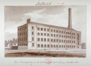 Pin Manufactory near London Road, Southwark, London, 1827 by John Chessell Buckler