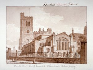 South-east view of the Church of St Mary, Lambeth, London