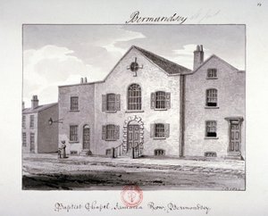 View of the Baptist Chapel on Jamaica Row, Bermondsey, London by John Chessell Buckler