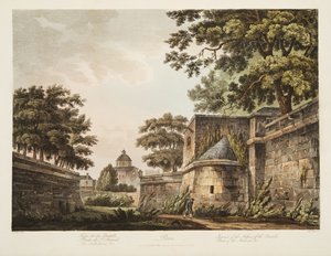 Interior of the Fosses of the Bastille, Part of the Arsenal, illustration from Versailles, Paris and Saint Denis, published 1809 by John Claude Nattes