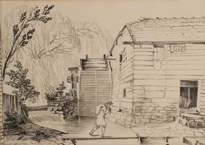 Mill Near Ditton by John Claude Nattes