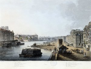 Paris, the Pont Notre-Dame - Drawing by J.C. Mats, c.1810