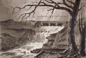 View of the Outlet of the Serpentine, Hyde Park, London, 1818 by John Claude Nattes