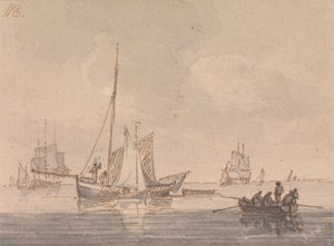 Shipping in a Calm by John Cleveley the Younger
