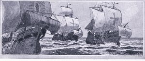 The Last Voyage of Henry Hudson-1610. Cast Adrift by a Mutinous Crew, Newnes Pictorial Knowledge by John Collier