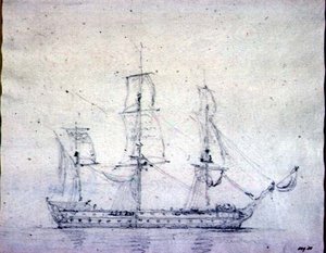 A Man-o-war by John Constable
