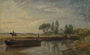 Barge Below Flatford Lock by John Constable