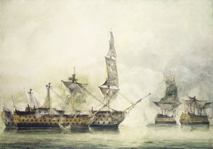 H.M.S. Victory at the Battle of Trafalgar, 1805 by John Constable