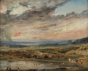 Hampstead Heath, with Pond and Bathers