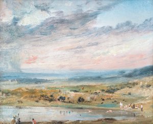 Hampstead Heath, with Pond and Bathers