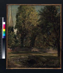 Salisbury Cathedral Seen Above the Close Wall by John Constable