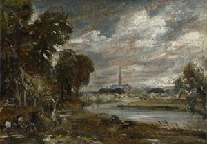 Salisbury Cathedral from the River Nadder by John Constable