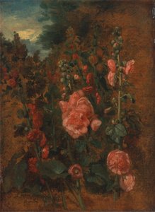 Study of Hollyhocks by John Constable