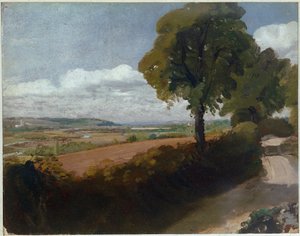 View of Dedham from the Lane Leading from East Bergholt Church to Flatford by John Constable