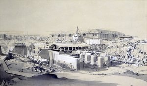 Building the Stationary Engine House, Camden Town, 26th April 1837 by John Cooke Bourne