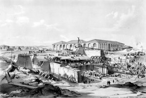Building the Stationary Engine House, Camden Town, 26th April 1837 by John Cooke Bourne