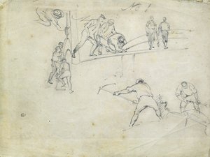 Construction of the London and Birmingham Railway, c.1835 by John Cooke Bourne