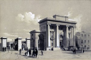 Entrance to Birmingham Station, September 1838 by John Cooke Bourne