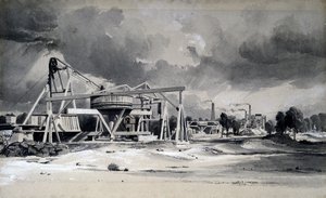 Headgear and pumps at Kilsby Tunnel, Northamptonshire, 16th July 1837
