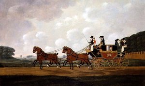 Ludlow to Worcester Mail Coach on the Road by John Cordrey