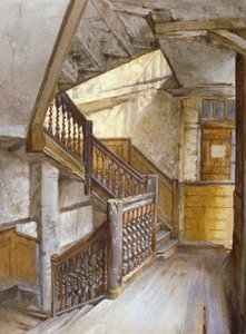 Interior view of a staircase in a house in White Lion Court, Westminster, London, 1880 by John Crowther