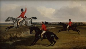 Three Huntsmen Taking a Brook by John Dalby