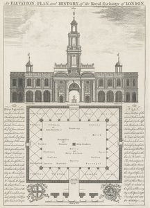An Elevation, Plan and History of the Royal Exchange of London