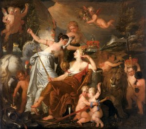 A Late Princess Personifying Peace Crowning the Glory of England Reflected on Europe by John Downman