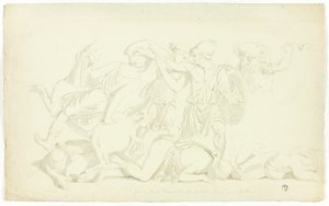 Ancient Bas-Relief with Battle of the Amazons