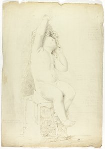Ancient Statue of Seated Putto Playing with Mask