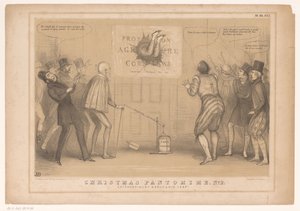 Caricature with Prime Minister Peel as Harlequin