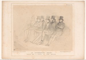Caricature with Various Politicians in a Row (An Interesting Group. Misfortune Makes Us Acquainted with Strange Bedfellows) by John Doyle