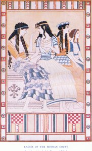 Ladies of the Minoan Court, illustration from Myths of Crete and Pre-Hellenic Europe by John Duncan