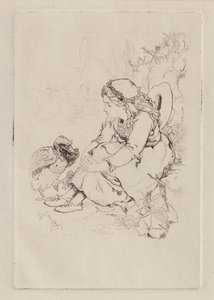 Seated Girl and Large Bird
