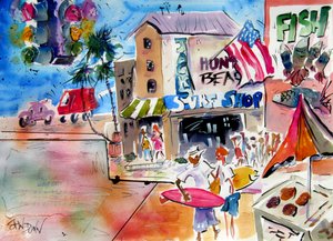 Coastal Surf Town Life by John Dunn