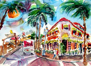 Palm Tree Street Scene