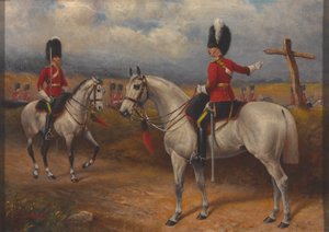 Two Mounted Officers of the 2nd Dragoons (Royal Scots Greys) by John Edward Chapman Mathews