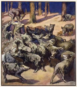 In the Centre of the Stump Stood a Big Gray Wolf