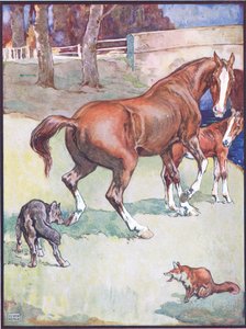 The Mare Lifted Her Hoof, Illustration for Reynard the Fox, from Animal Legends from Many Lands by John Edwin Noble