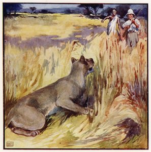 With a deep growl she disappeared in the rushes