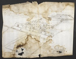 Prospect of Wotton with the Garden, Grotto and Environs from the North-West, c.1650
