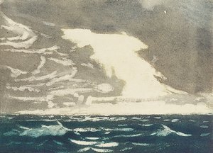 Seascape - Green Sea and Stormy Blue-Grey Sky 2, 20th Century
