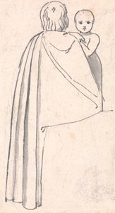 Back View of a Woman with Child Looking Over Her Shoulder by John Flaxman