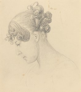 Head of a Woman Looking Down (Theresa Turner?) by John Flaxman