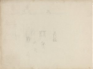 Sheet of Architectural and Figure Studies by John Flaxman
