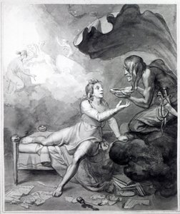 Thomas Chatterton Receives a Bowl of Poison from Despair by John Flaxman