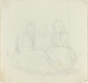 Three Seated Female Figures by John Flaxman