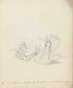 Titania. Not for thy kingdom. - Fairies away by John Flaxman